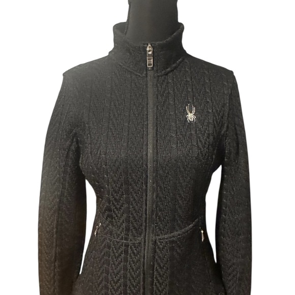 Spyder Black Core Jacket with High Collar and Full Zipper Size Small - Picture 1 of 8